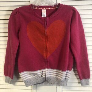 Gymboree Size 10-12 Zip Up Red Heart Sweater